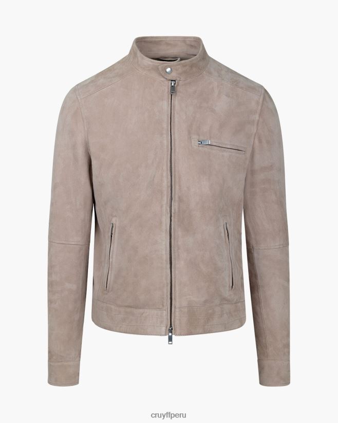 educación física Cruyff chaqueta biker de ante esteban crema 42TR20708 hombres chaqueta