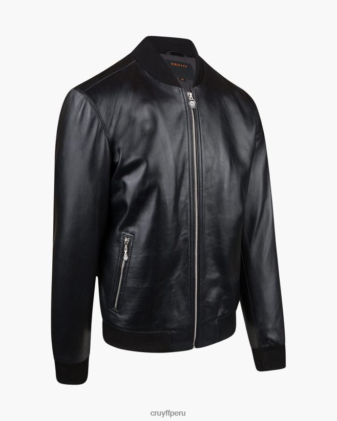 educación física Cruyff chaqueta bomber de cuero julio negro 42TR20779 hombres chaqueta
