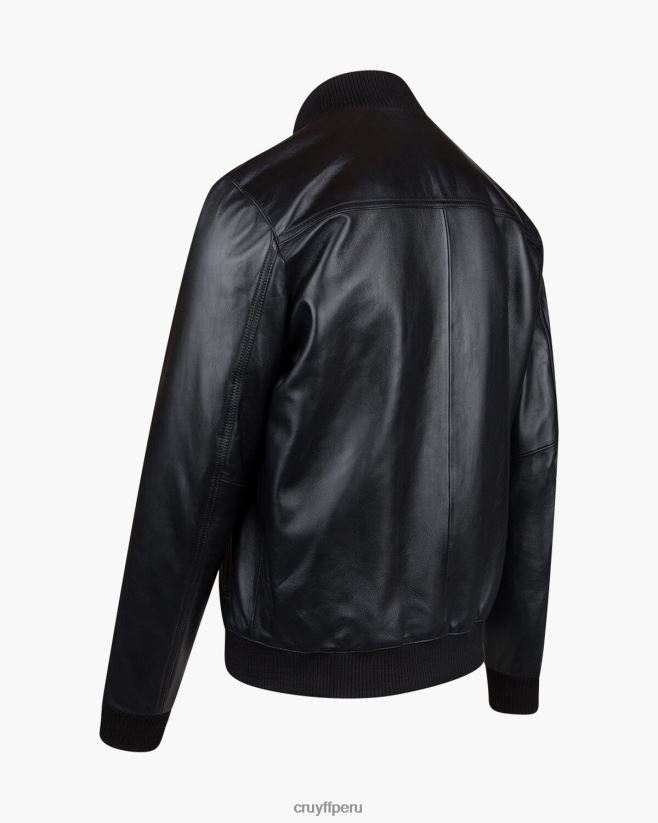 educación física Cruyff chaqueta bomber de cuero julio negro 42TR20779 hombres chaqueta