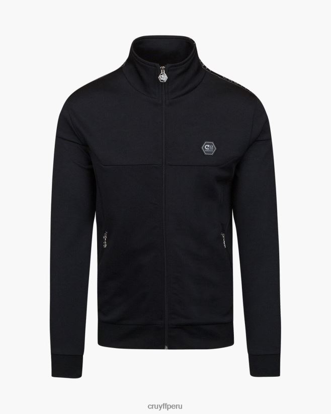 educación física Cruyff parte superior de la pista de valentini negro 42TR20913 hombres chaqueta