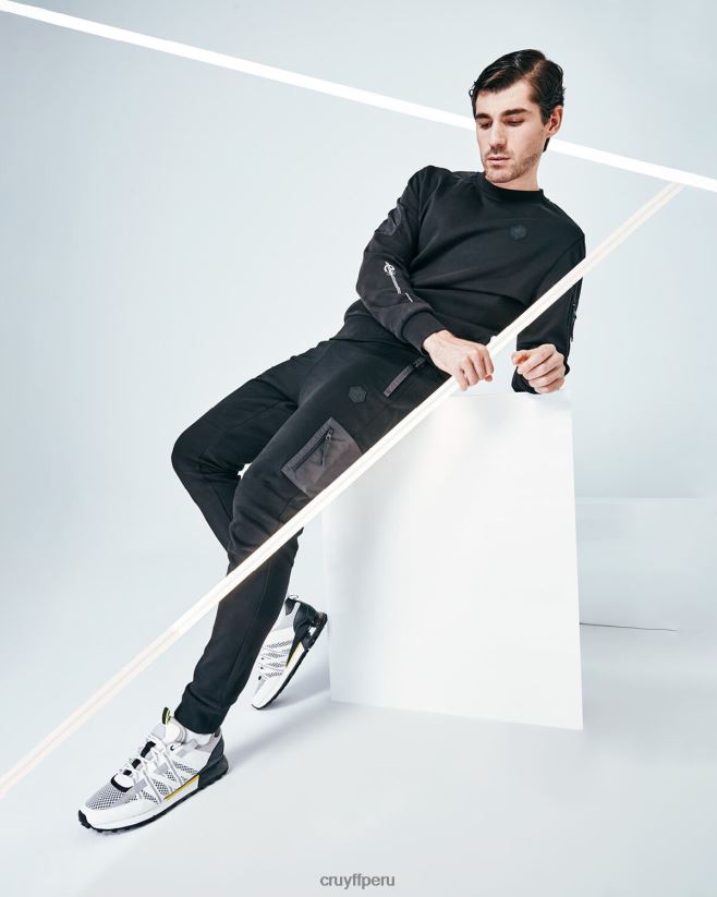 educación física Cruyff ayudante de carga negro 42TR2086 hombres pantalones