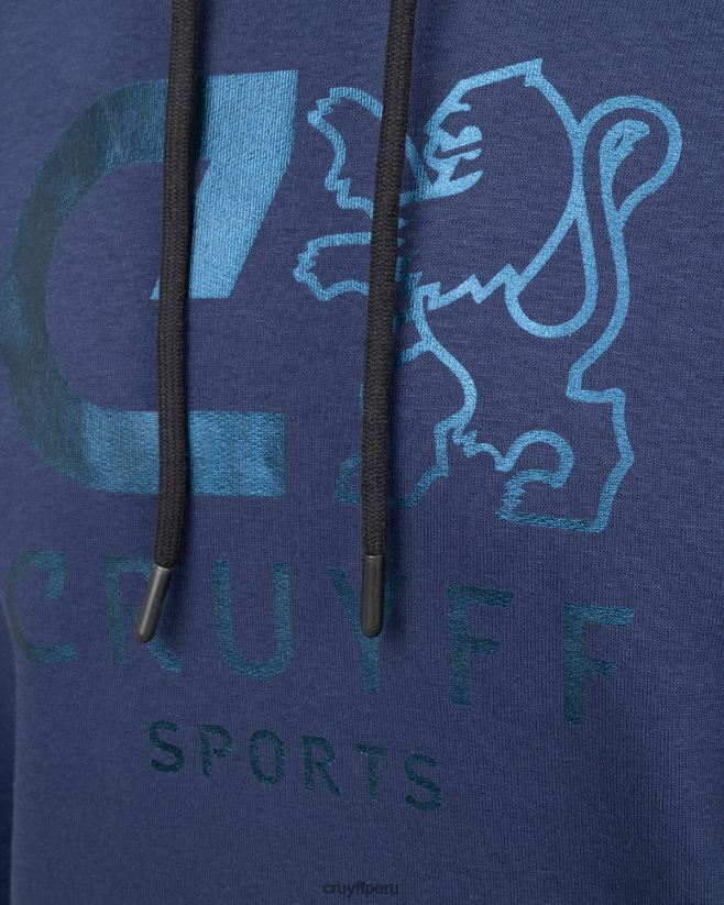 educación física Cruyff hacer sudadera con capucha azul real 42TR20141 hombres sudadera