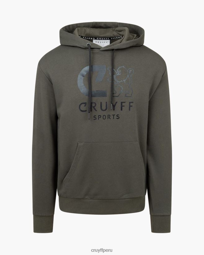 educación física Cruyff hacer sudadera con capucha ejercito verde 42TR20140 hombres sudadera