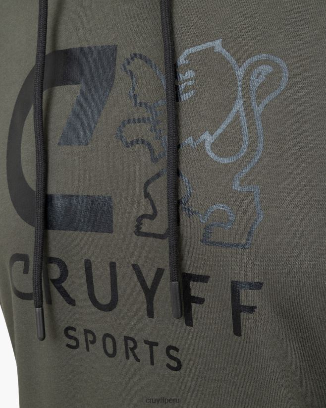 educación física Cruyff hacer sudadera con capucha ejercito verde 42TR20140 hombres sudadera