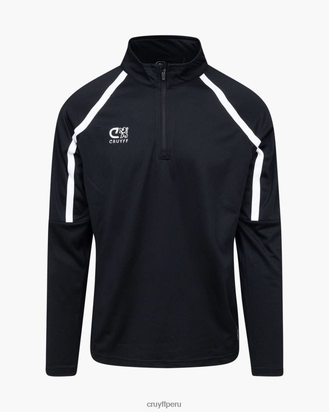 educación física Cruyff media cremallera con giro técnico blanco negro 42TR20661 hombres sudadera