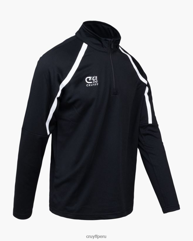 educación física Cruyff media cremallera con giro técnico blanco negro 42TR20661 hombres sudadera