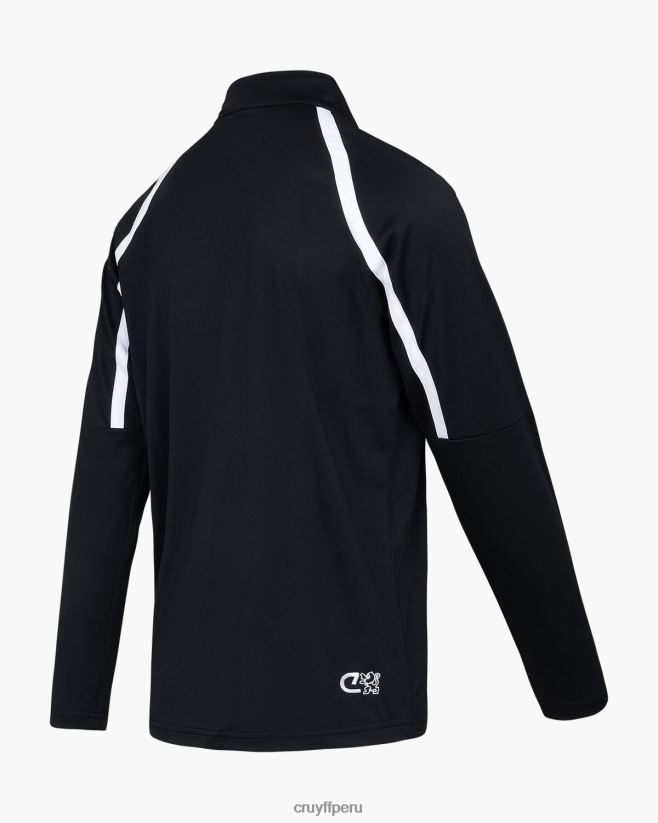 educación física Cruyff media cremallera con giro técnico blanco negro 42TR20661 hombres sudadera