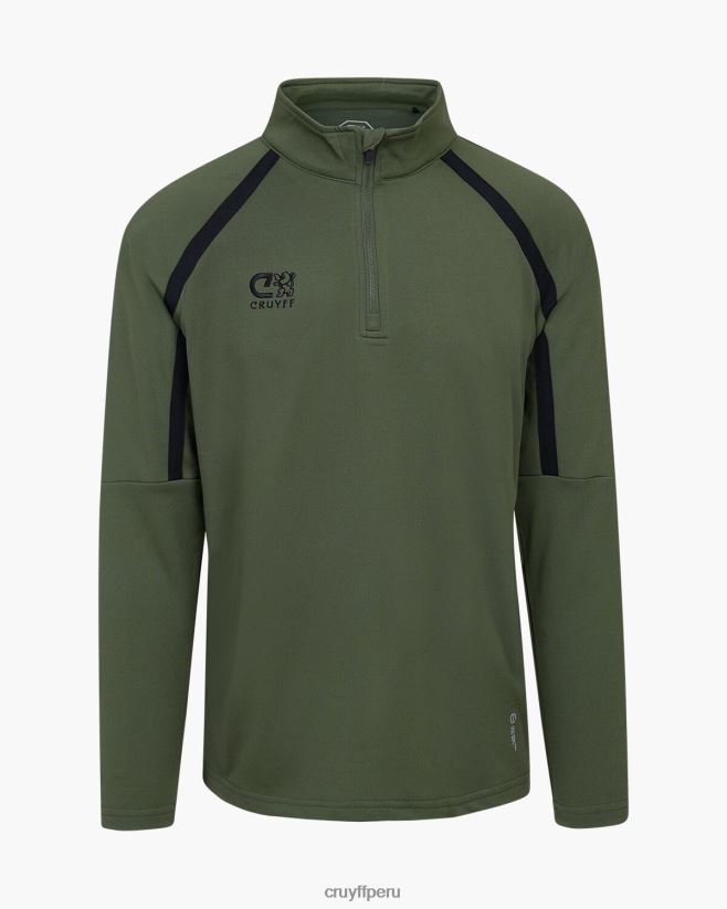educación física Cruyff media cremallera con giro técnico verde/negro 42TR20662 hombres sudadera