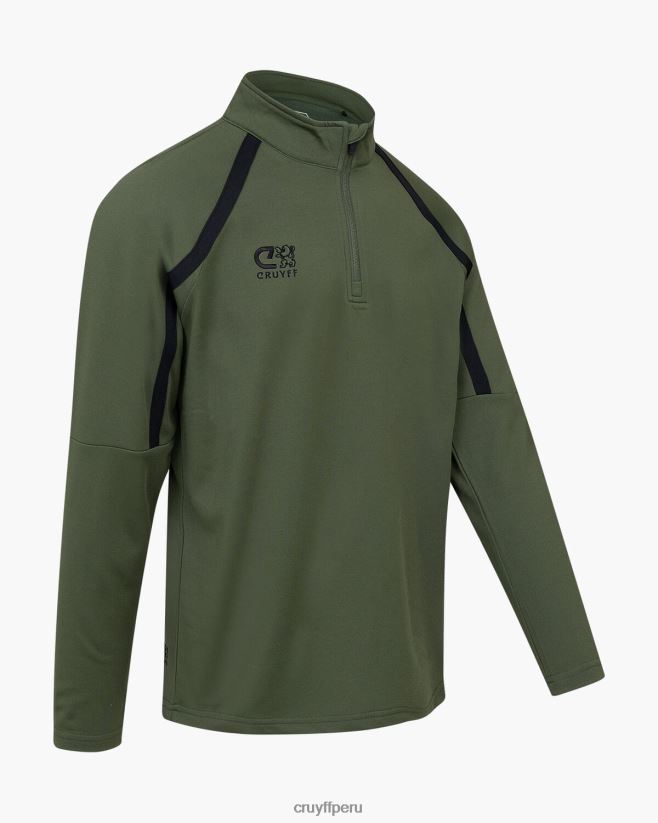 educación física Cruyff media cremallera con giro técnico verde/negro 42TR20662 hombres sudadera