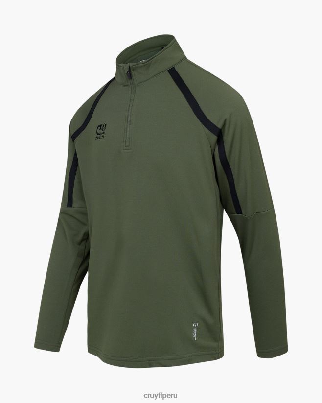educación física Cruyff media cremallera con giro técnico verde/negro 42TR20662 hombres sudadera