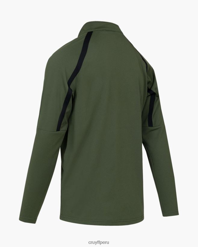 educación física Cruyff media cremallera con giro técnico verde/negro 42TR20662 hombres sudadera