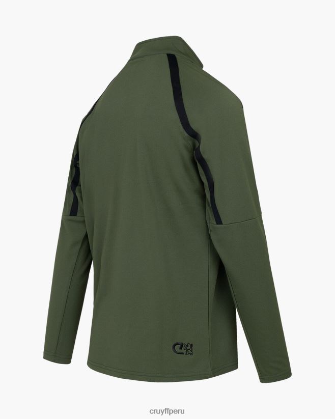 educación física Cruyff media cremallera con giro técnico verde/negro 42TR20662 hombres sudadera