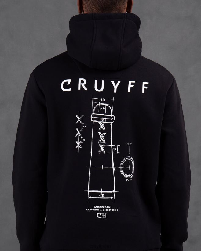 educación física Cruyff paquete de la ciudad con capucha ams negro 42TR20739 hombres sudadera