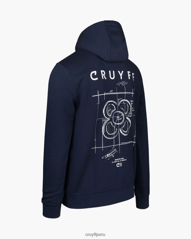 educación física Cruyff paquete de la ciudad sudadera con capucha bcn Armada 42TR20441 hombres sudadera