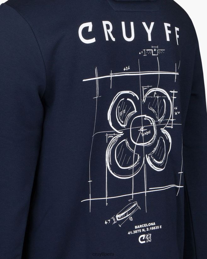 educación física Cruyff paquete de la ciudad sudadera con capucha bcn Armada 42TR20441 hombres sudadera