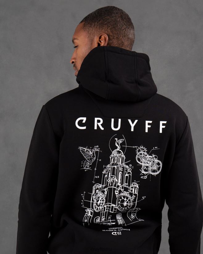 educación física Cruyff paquete de la ciudad sudadera con capucha liv negro 42TR20692 hombres sudadera
