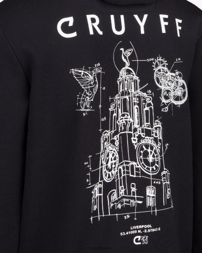 educación física Cruyff paquete de la ciudad sudadera con capucha liv negro 42TR20692 hombres sudadera