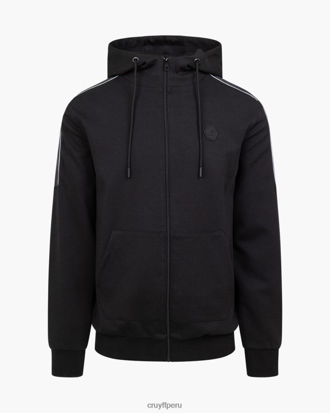 educación física Cruyff parte superior de la pista de ayuda negro 42TR20225 hombres sudadera