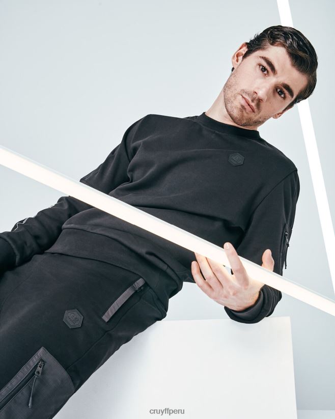 educación física Cruyff suéter de ayuda negro 42TR2030 hombres suéter