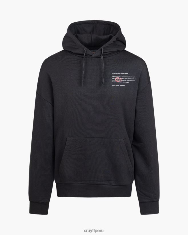 educación física Cruyff sudadera con capucha de los ángeles negro 42TR20558 hombres sudadera