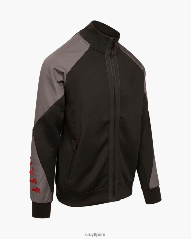 educación física Cruyff traje barnetta negro/rojo 42TR20388 hombres trajes