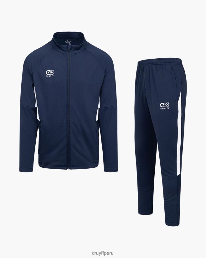 educación física Cruyff traje de giro tecnológico azul marino/blanco 42TR20679 hombres trajes