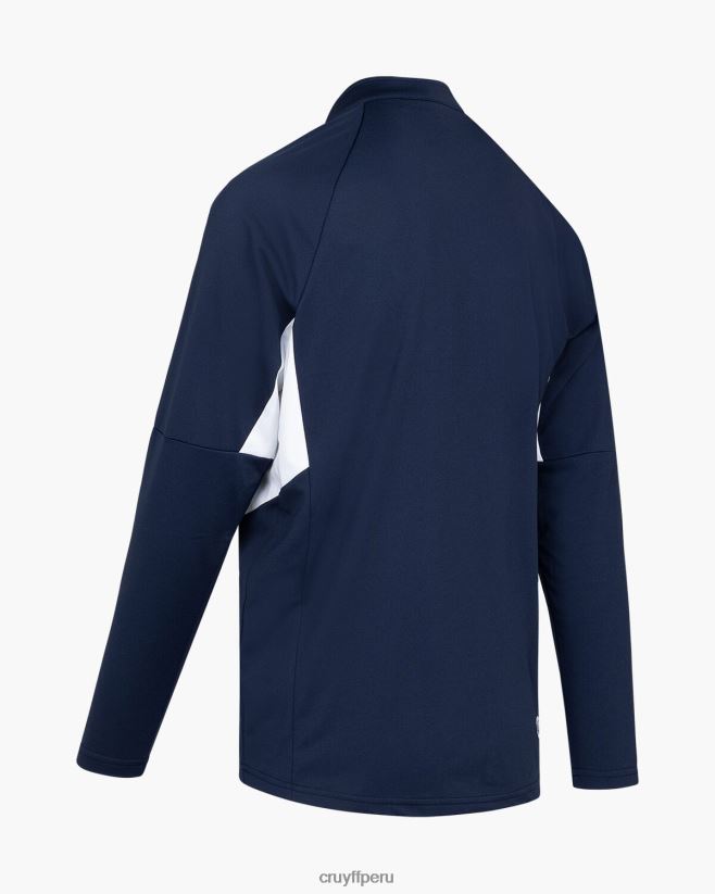 educación física Cruyff traje de giro tecnológico azul marino/blanco 42TR20679 hombres trajes