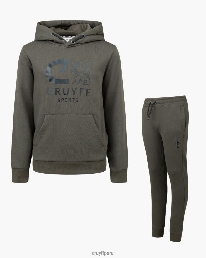 educación física Cruyff hacer traje ejercito verde 42TR201101 júnior trajes