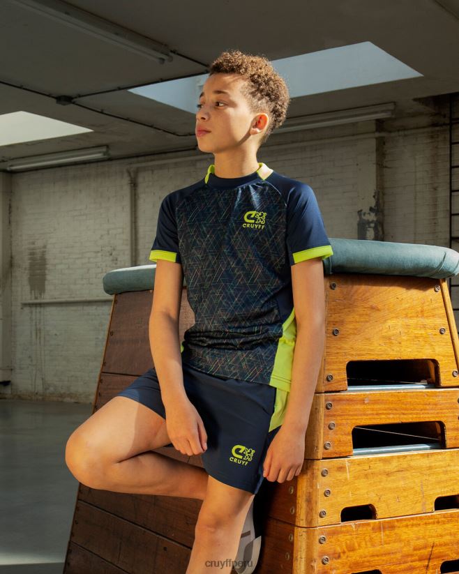 educación física Cruyff traje de carrera azul marino/amarillo 42TR201194 júnior trajes