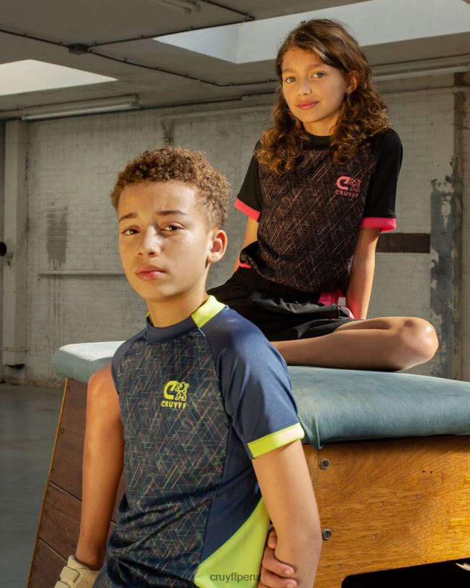 educación física Cruyff traje de carrera azul marino/amarillo 42TR201194 júnior trajes