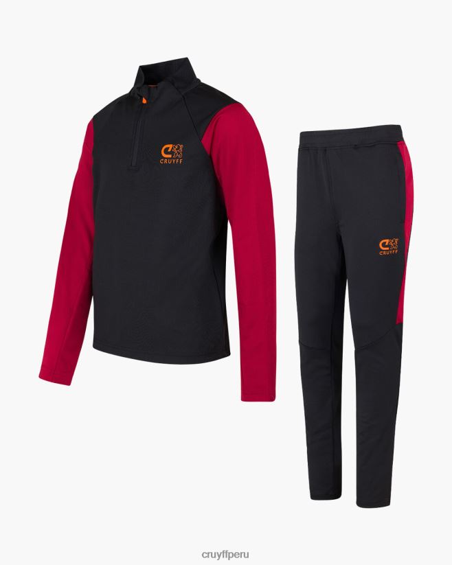 educación física Cruyff traje de esquina negro/rojo 42TR201326 júnior trajes