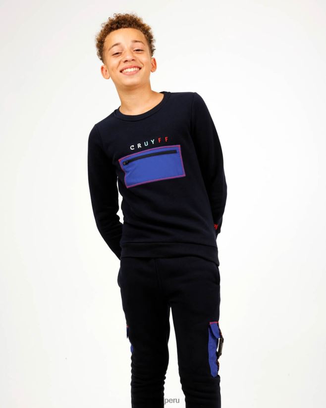 educación física Cruyff traje de podadoras cuello redondo Azul marino 42TR201157 júnior trajes