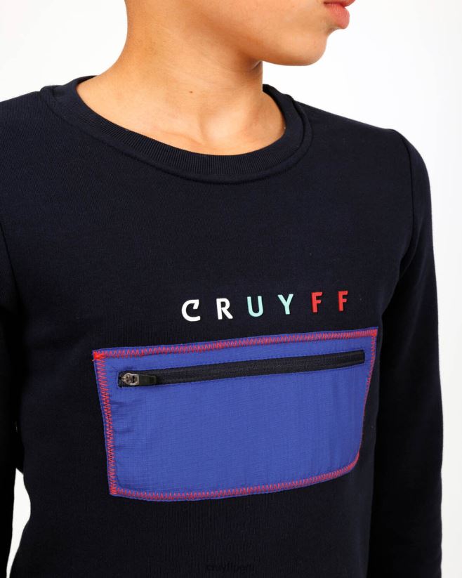 educación física Cruyff traje de podadoras cuello redondo Azul marino 42TR201157 júnior trajes