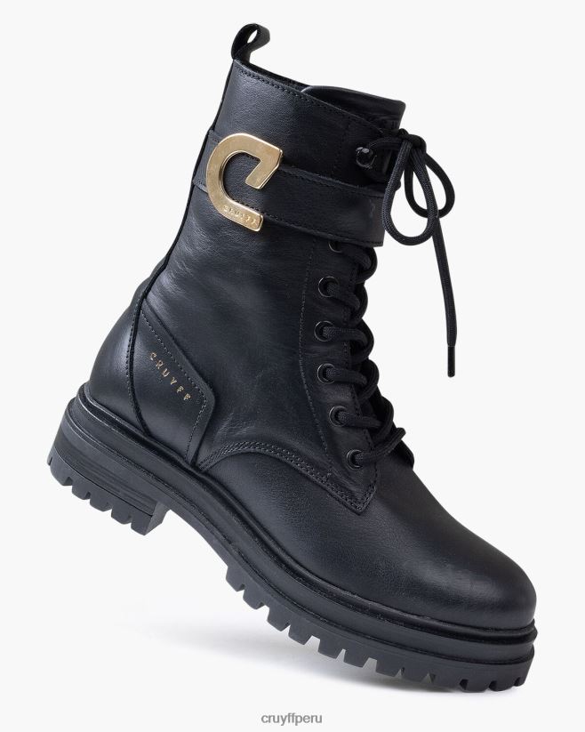 educación física Cruyff bota de encaje de comando negro 42TR201020 mujer botas