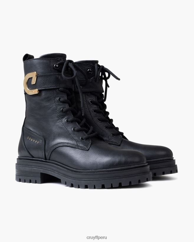 educación física Cruyff bota de encaje de comando negro 42TR201020 mujer botas