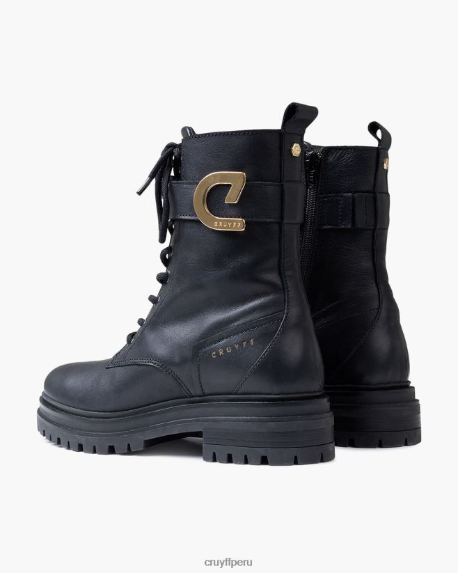 educación física Cruyff bota de encaje de comando negro 42TR201020 mujer botas