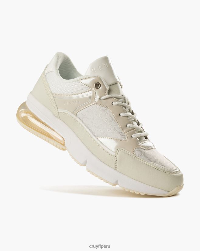 educación física Cruyff lujo de diamante crema 42TR20966 mujer zapatillas