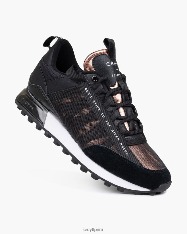 educación física Cruyff miedo negro/oro rosa 42TR201034 mujer zapatillas