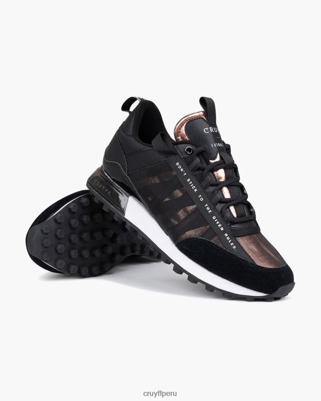 educación física Cruyff miedo negro/oro rosa 42TR201034 mujer zapatillas