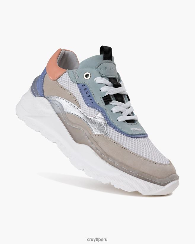 educación física Cruyff roana audaz plata blanca 42TR201053 mujer zapatillas