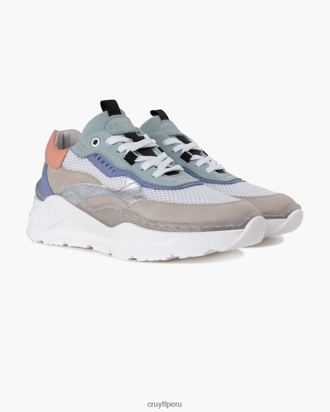 educación física Cruyff roana audaz plata blanca 42TR201053 mujer zapatillas