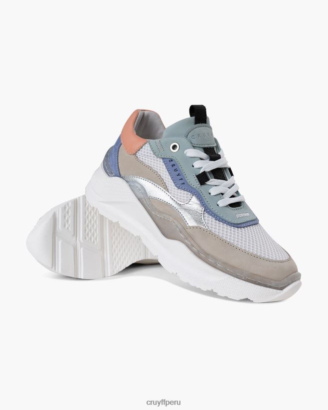 educación física Cruyff roana audaz plata blanca 42TR201053 mujer zapatillas