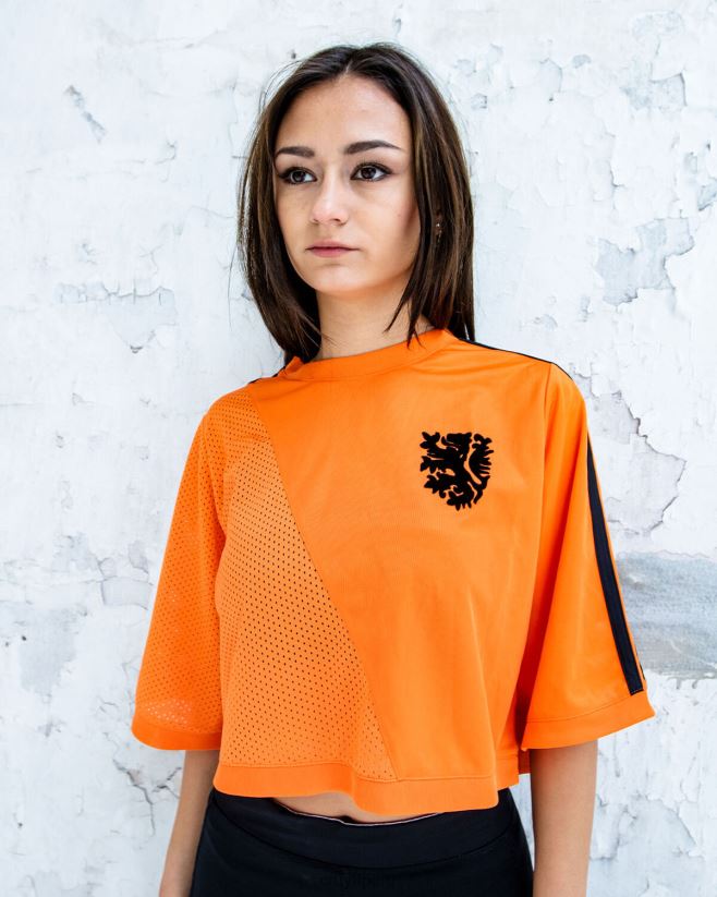 educación física Cruyff top corto euro naranja 42TR20845 mujer camiseta
